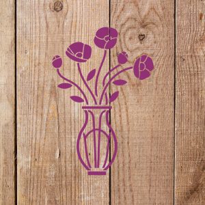 Flowers in a Vase Stencil - Art and Wall Stencil - Image 3