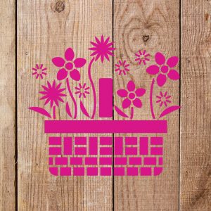Basket of Flowers Stencil - Art and Wall Stencil - Image 5