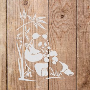 Panda and Baby, Bamboo Stencil - Art and Wall Stencil - Image 4