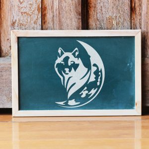 Wolf Crescent Moon Stencil - Art and Wall Stencil - Image 3