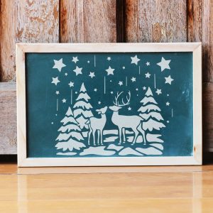 Winter Scene with Deer Stencil - Art and Wall Stencil - Image 3