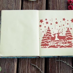 Winter Scene with Deer Stencil - Art and Wall Stencil - Image 4