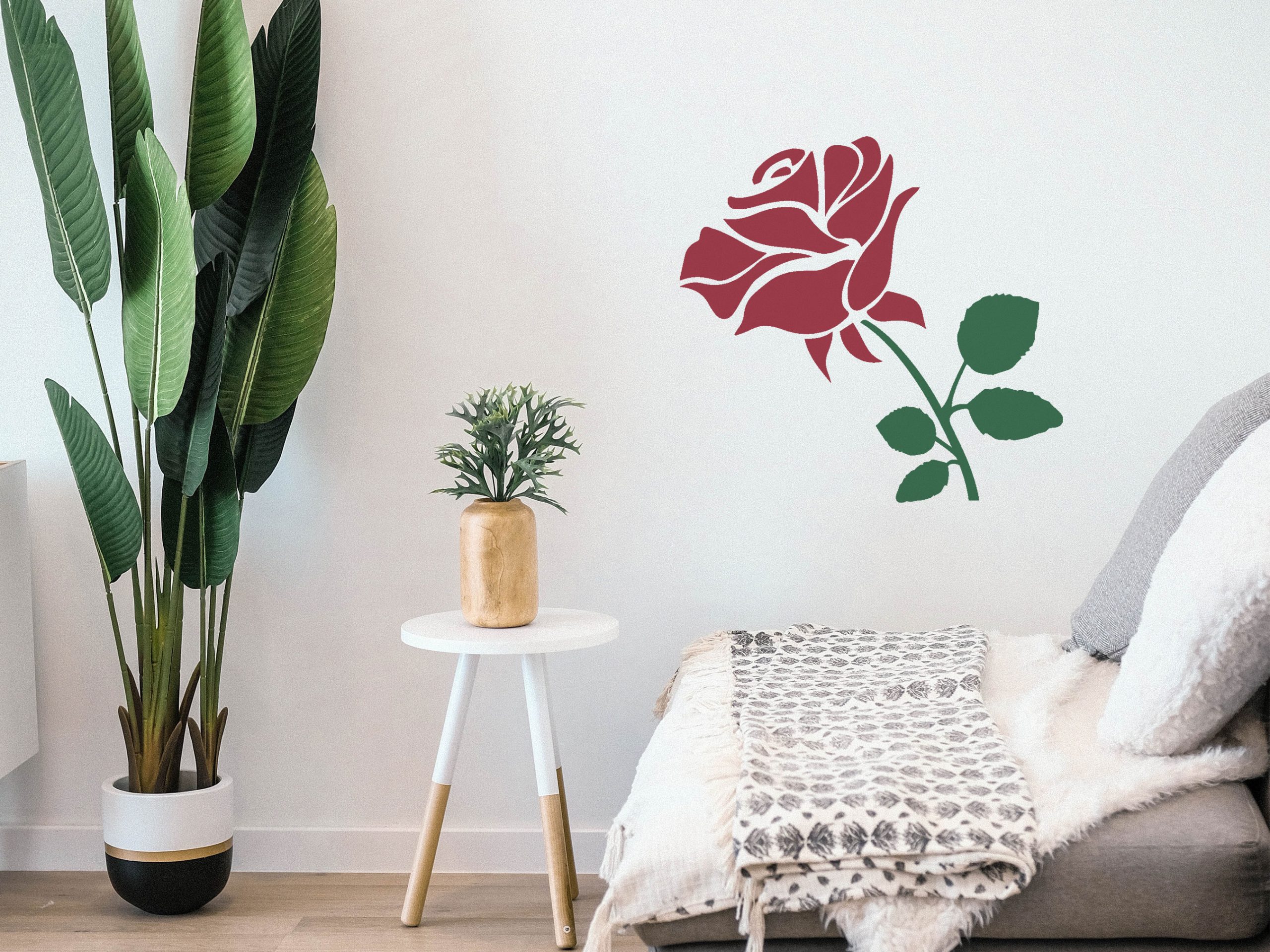 Rose Stencil - Art and Wall Stencil