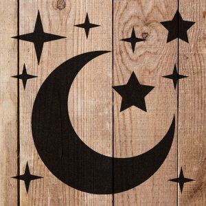 Moon and Stars Stencil - Art and Wall Stencil - Image 5