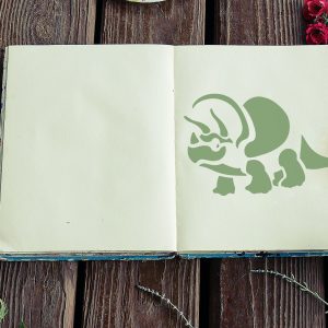 Cute Triceratops Stencil - Art and Wall Stencil - Image 3