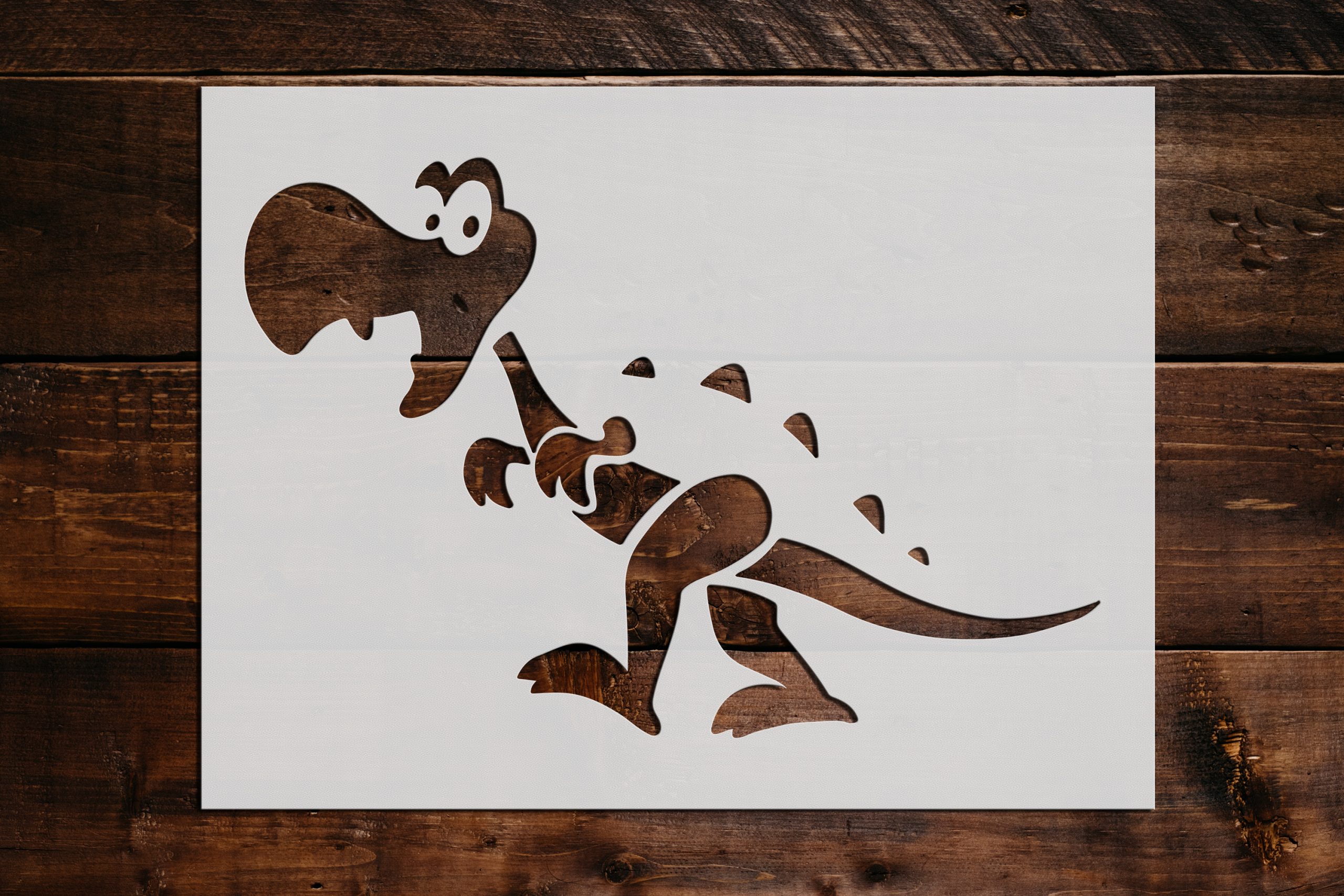 Cute T-Rex Stencil 3 - Art and Wall Stencil - Stencil Giant