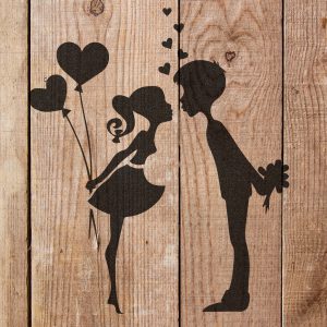 Couple Love Stencil - Art and Wall Stencil - Image 5