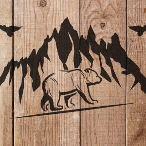 Bear Mountain Stencil - Art and Wall Stencil - Image 4