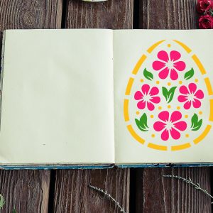 Easter Egg with Flowers Stencil - Art and Wall Stencil - Image 3