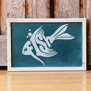 Fish Word Stencil - Art and Wall Stencil - Image 3