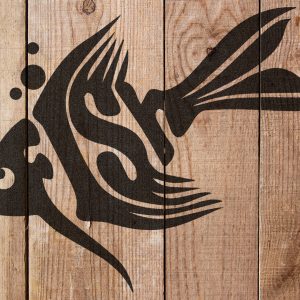 Fish Word Stencil - Art and Wall Stencil - Image 4