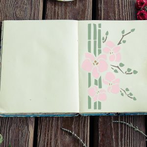 Orchid and Bamboo Stencil - Art and Wall Stencil - Image 4