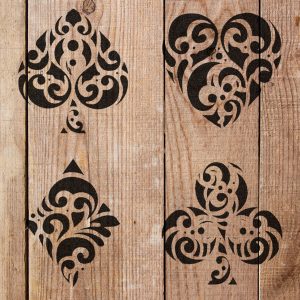 Playing Card Suits, Spades, Hearts, Diamonds, Clubs Stencil - Art and Wall Stencil - Image 5