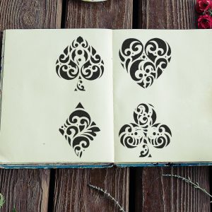 Playing Card Suits, Spades, Hearts, Diamonds, Clubs Stencil - Art and Wall Stencil - Image 6