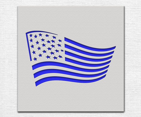 American Flag Stencil - Art and Wall Stencil