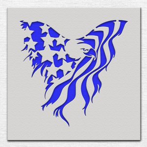 An Eagle with the American Flag Stencil - Art and Wall Stencil - Image 3