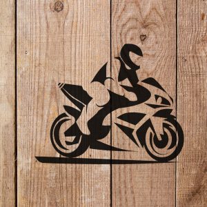 Motorcycle and Rider Stencil - Art and Wall Stencil - Image 3
