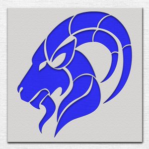 Rams Head Stencil - Art and Wall Stencil - Image 3