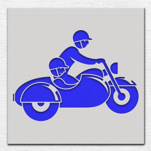Motorcycle with Side Seat Stencil - Art and Wall Stencil - Image 5