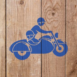 Motorcycle with Side Seat Stencil - Art and Wall Stencil - Image 4
