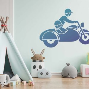 Motorcycle with Side Seat Stencil - Art and Wall Stencil - Image 3