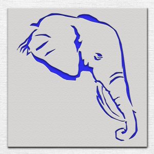 Elephant Head Stencil - Art and Wall Stencil - Image 3