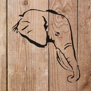 Elephant Head Stencil - Art and Wall Stencil - Image 4