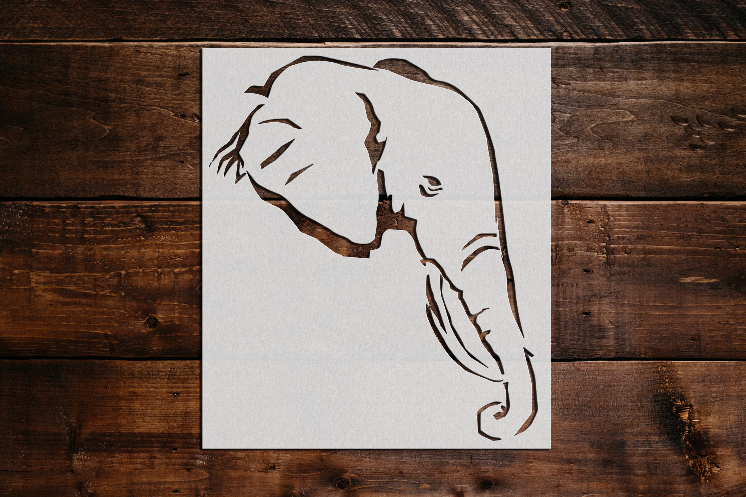 Elephant Head Stencil - Art and Wall Stencil - Stencil Giant