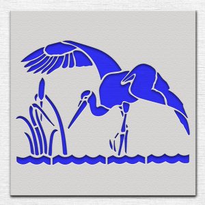 Crane in Water Stencil - Art and Wall Stencil - Image 3