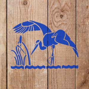 Crane in Water Stencil - Art and Wall Stencil - Image 4