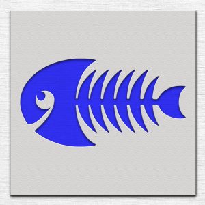 Fish Bones Stencil - Art and Wall Stencil - Image 3