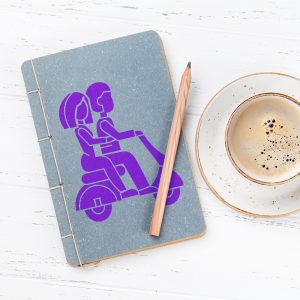 Two People Riding a Scooter Stencil - Art and Wall Stencil - Image 5