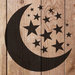 Moon and Stars Stencil - Art and Wall Stencil - Image 3