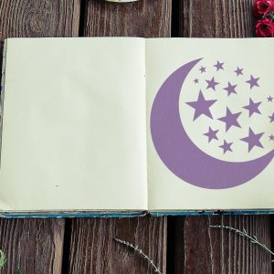 Moon and Stars Stencil - Art and Wall Stencil - Image 4