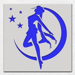 Sailor Moon Stencil - Art and Wall Stencil - Image 4