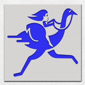 Riding an Ostrich Stencil - Art and Wall Stencil - Image 3