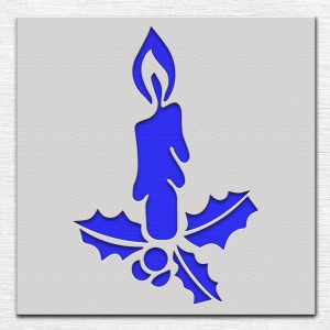 Christmas Candle Stencil - Art and Wall Stencil - Image 3