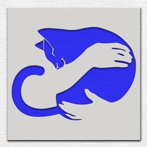 Holding a Cat Stencil - Art and Wall Stencil - Image 3