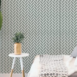 Subway Tile Herringbone Pattern Stencil - Art and Wall Stencil - Image 3