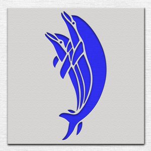 Dolphins Stencil - Art and Wall Stencil - Image 3