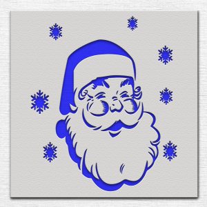 Santa Head Stencil - Art and Wall Stencil - Image 3