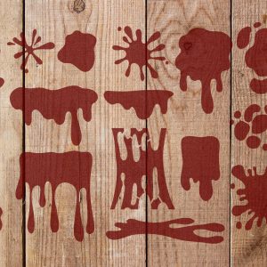 Paint Drips, Splotches, Ooze Assortment Stencil - Art and Wall Stencil - Image 3