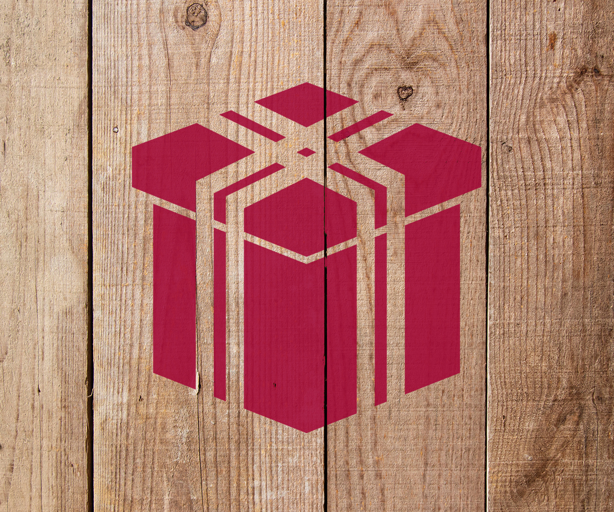 Present Gift Box Stencil Art and Wall Stencil Stencil Giant