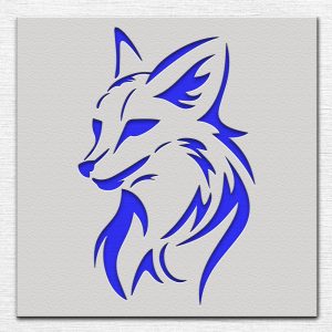 Fox Head Stencil - Art and Wall Stencil - Image 3