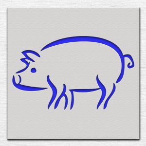 Pig Stencil - Art and Wall Stencil - Image 3