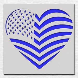 American Flag Heart Stencil - Art and Wall Stencil - Image 3