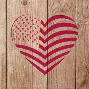 American Flag Heart Stencil - Art and Wall Stencil - Image 4