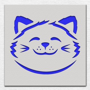 Cat Head Stencil - Art and Wall Stencil - Image 3