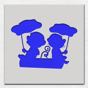 Two Monkeys Stencil - Art and Wall Stencil - Image 3