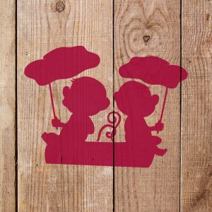 Two Monkeys Stencil - Art and Wall Stencil - Image 4